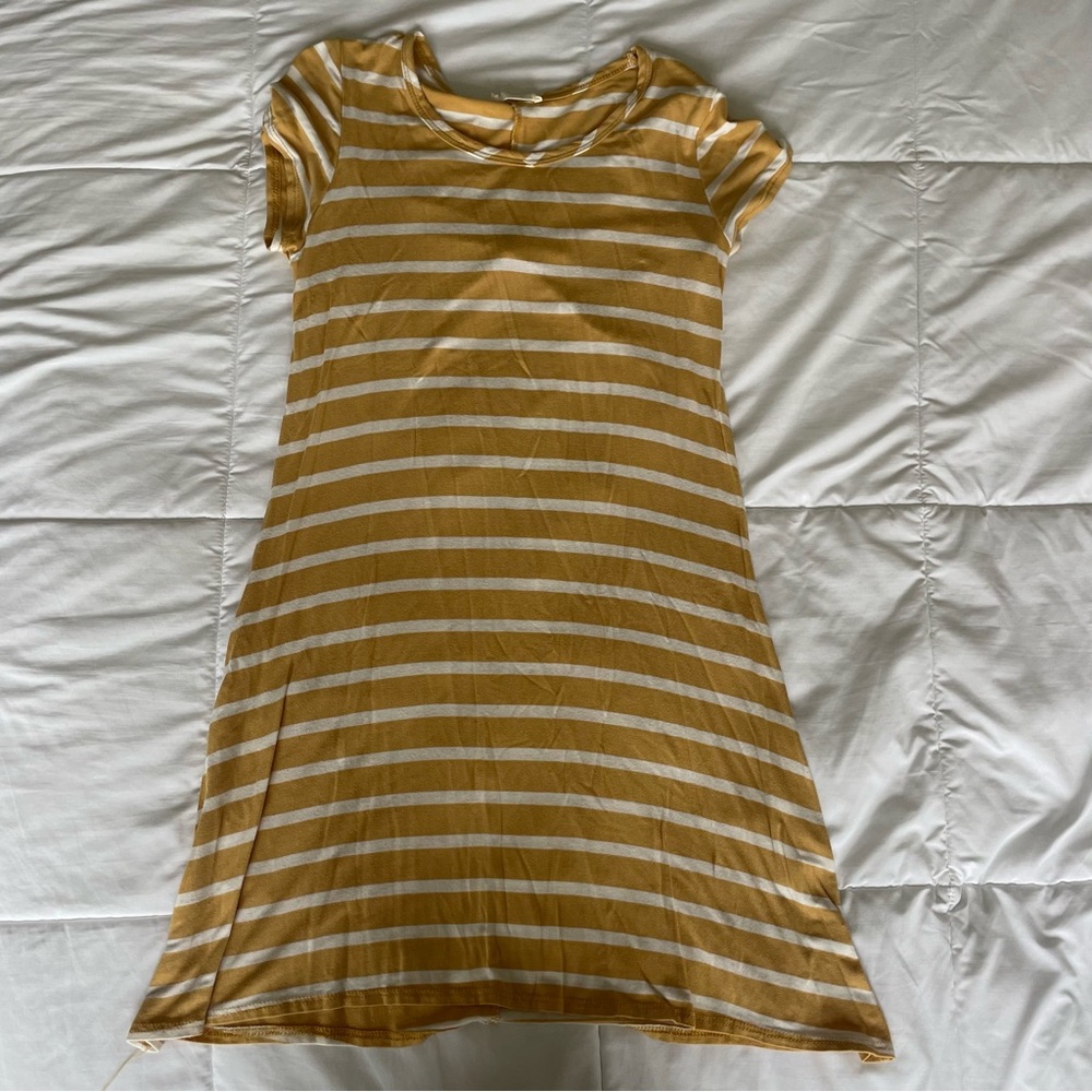 Striped Yellow and White Dress